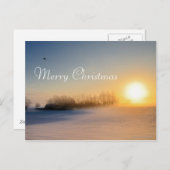 田舎のクリスマスの日没 シーズンポストカード (正面/裏面)