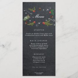 田舎のクリスマス·ホ結婚リデーのメニューカード メニュー