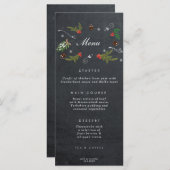 田舎のクリスマス·ホ結婚リデーのメニューカード メニュー (正面/裏面)