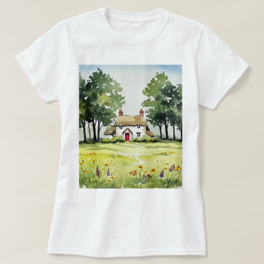 田舎のコテージ Tシャツ (デザイン正面)