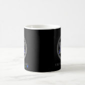 田舎のバッジ 黒と白のマグカップ コーヒーマグカップ (中央)