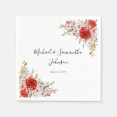 田舎のバラの結婚式 スタンダードカクテルナプキン (正面)