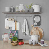 田舎のパタ落ちたーンへの小さな白いフローラ キッチンタオル