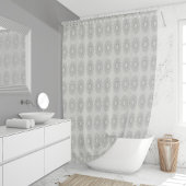 田舎のパタ落ちたーンへの小さな白いフローラ シャワーカーテン