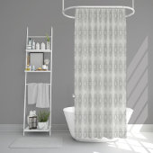 田舎のパタ落ちたーンへの小さな白いフローラ シャワーカーテン