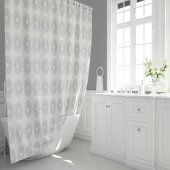 田舎のパタ落ちたーンへの小さな白いフローラ シャワーカーテン