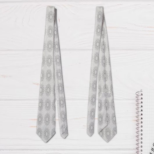 田舎のパタ落ちたーンへの小さな白いフローラ ネクタイ