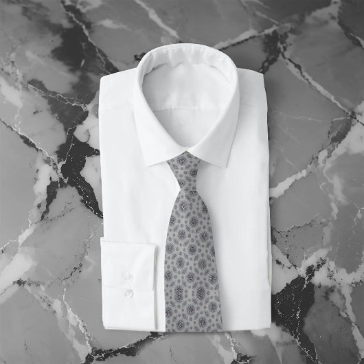 田舎のパタ落ちたーンへの小さな白いフローラ ネクタイ