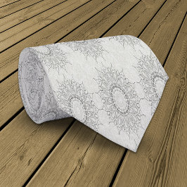 田舎のパタ落ちたーンへの小さな白いフローラ ネクタイ