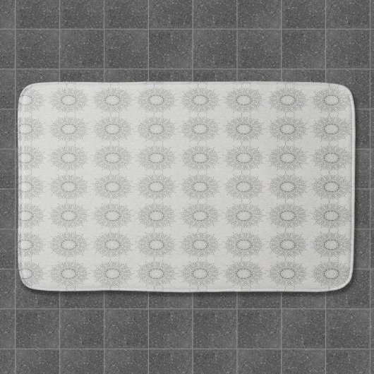 田舎のパタ落ちたーンへの小さな白いフローラ バスマット