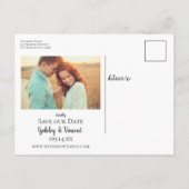 田舎のフェンスのポスト牧場の結婚式の日付を保存 案内ポストカード (裏面)