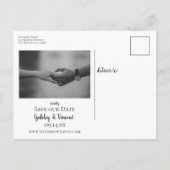 田舎のフェンスのポスト牧場の結婚式の日付を保存 案内ポストカード (裏面)