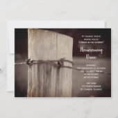 田舎のフェンスのポスト田舎の帰郷ダンス 招待状 (正面)