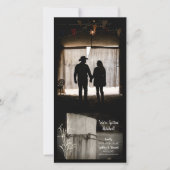 田舎のフェンスのポスト西結婚国 セーブザデート (正面)