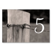 田舎のフェンスのポスト西結婚国 テーブルナンバー (裏面)