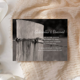 田舎のフェンスポスト国の結婚式の日付を保存 セーブザデート