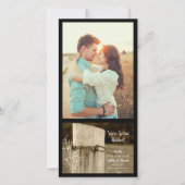 田舎のフェンスポスト国の結婚式の日付を保存 セーブザデート (正面)