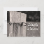 田舎のフェンスポスト国の結婚式フラットノートカード ノートカード (正面)