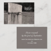 田舎のフェンスポスト国の結婚式RSVPカード エンクロージャーカード (正面/裏面)