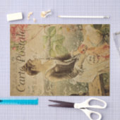 田舎のフランスのデコパージュの女性 薄葉紙 (クラフト)