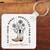 田舎のママはママに農村家庭の家庭のフローラを育てる キーホルダー (裏面)