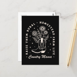 田舎のママは田舎で育てていおもしろいる ポストカード