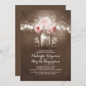 田舎のメイソンのジャー·バーン·ライト婚約パーティ 招待状 (正面/裏面)