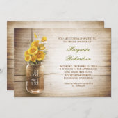 田舎のメイソン·ジャー·ブライダルシャワー招待状 招待状 (正面/裏面)