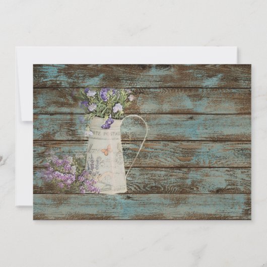 田舎のラベエレガントンダーヴィンテージ誕生パーティー 招待状 (裏面)