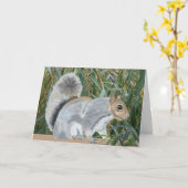 田舎のリス カード (黄色い花)