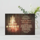 田舎のヴィンテージシャンデリア婚約パーティ招待状 招待状 (スタンド正面)