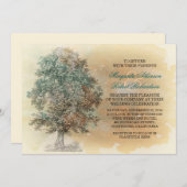 田舎のヴィンテージツリー結婚式招待状 招待状 (正面/裏面)