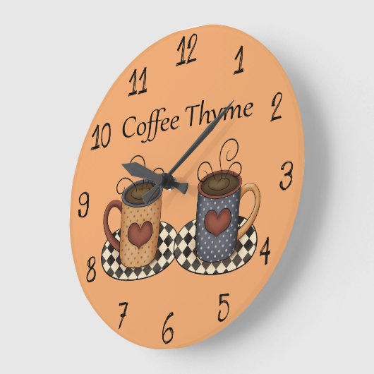 田舎の人たちの芸術の台所コーヒーデザイン ラージ壁時計 (傾斜)