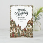 田舎の冬の小屋のクリスマス シーズンカード (スタンド正面)