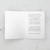 田舎の別荘の雪景画の季節のクリスマス シーズンカード (内部)