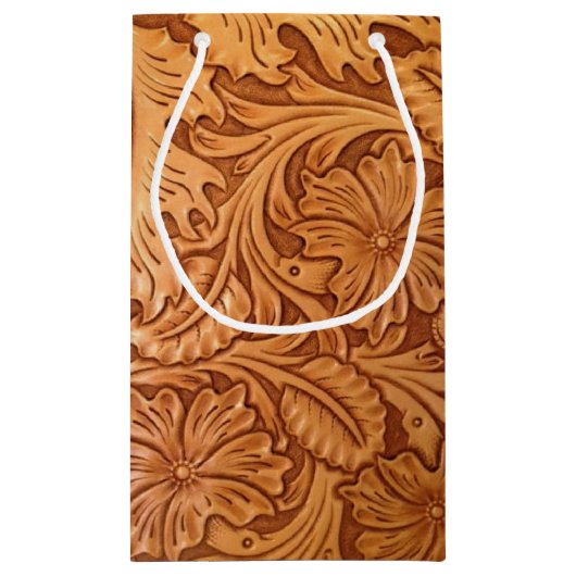 田舎の古い西カウボーイの西洋革 スモールペーパーバッグ (裏面)