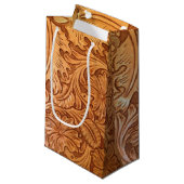 田舎の古い西カウボーイの西洋革 スモールペーパーバッグ (正面アングル)