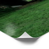 田舎の夕日の農場の風景を赤い納屋 ポスター (コーナー)