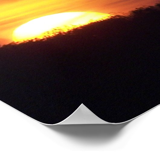 田舎の夕日 ポスター (角)