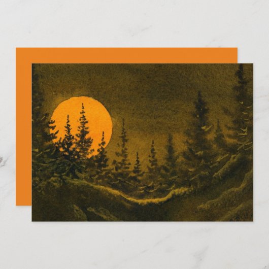 田舎の夜景ハンターまたは収穫月 招待状 (正面/裏面)