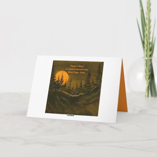 田舎の夜景、ハンターの月または収穫の月 カード (裏面)