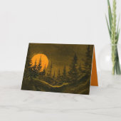 田舎の夜景、ハンターの月または収穫の月 カード (正面)