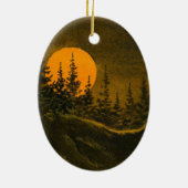 田舎の夜景、ハンターの月または収穫月 セラミックオーナメント (裏面)