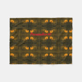 田舎の夜景、ハンターの月または収穫月 フリースブランケット (正面(横))