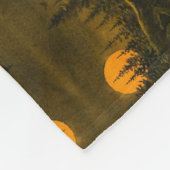 田舎の夜景、ハンターの月または収穫月 フリースブランケット (角)