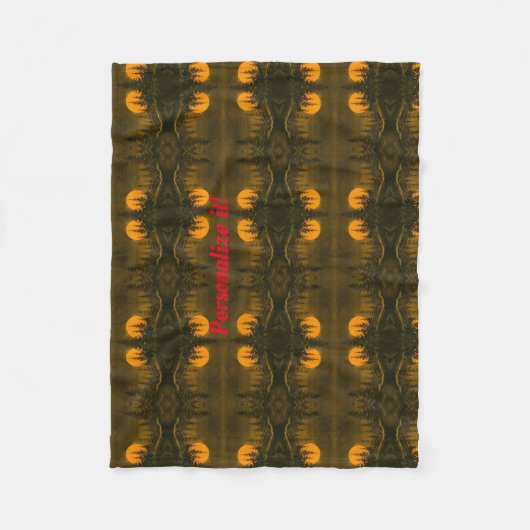 田舎の夜景、ハンターの月または収穫月 フリースブランケット (正面)