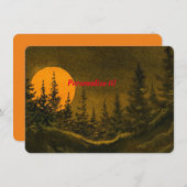 田舎の夜景、ハンターまたは収穫月 エンクロージャーカード (正面/裏面)