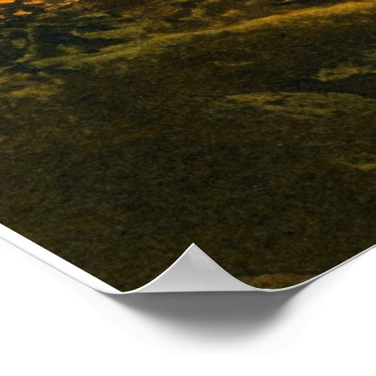 田舎の夜景、ハンターまたは収穫月 ポスター (角)