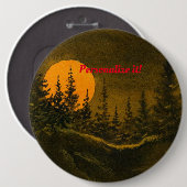 田舎の夜景、ハンターまたは収穫月 缶バッジ (正面&裏面)