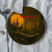 田舎の夜景、ハンターまたは収穫月 缶バッジ (インサイチュ)